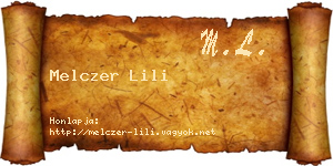Melczer Lili névjegykártya